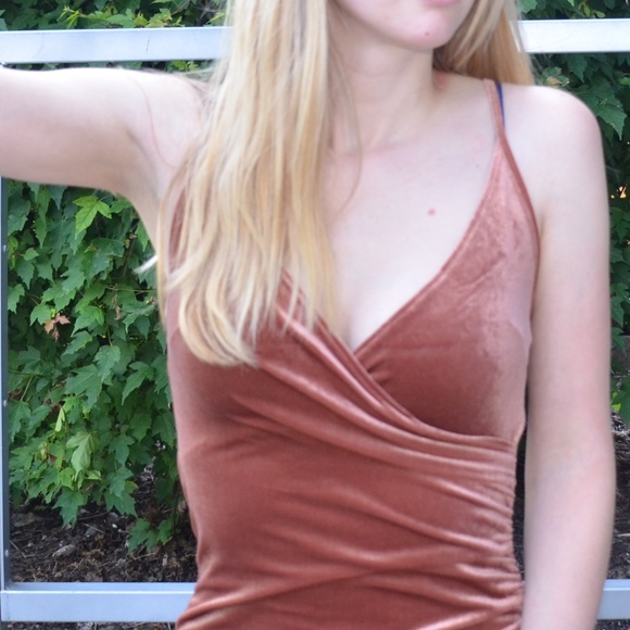F21 Velvet Asymmetrical Bodycon Dress - Picture 2 of 3